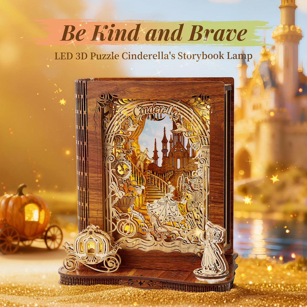FUNPOLA 3D puzzle nightlight pumpkin carriage detail enhances playroom ambiance.