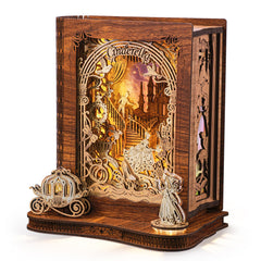 FUNPOLA Cinderella story book lamp assembly reveals layered scenes for a magical room accent.