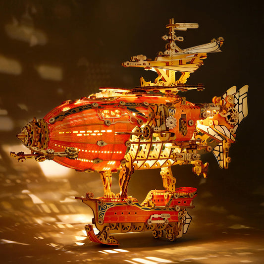 FUNPOLA LED 3D airship hull detail for a striking tabletop centerpiece.