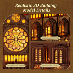 FUNPOLA Notre Dame arc details emphasize Gothic features on display