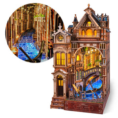 FUNPOLA Venice Night Starlit canal with gondola for cozy shelf ambiance