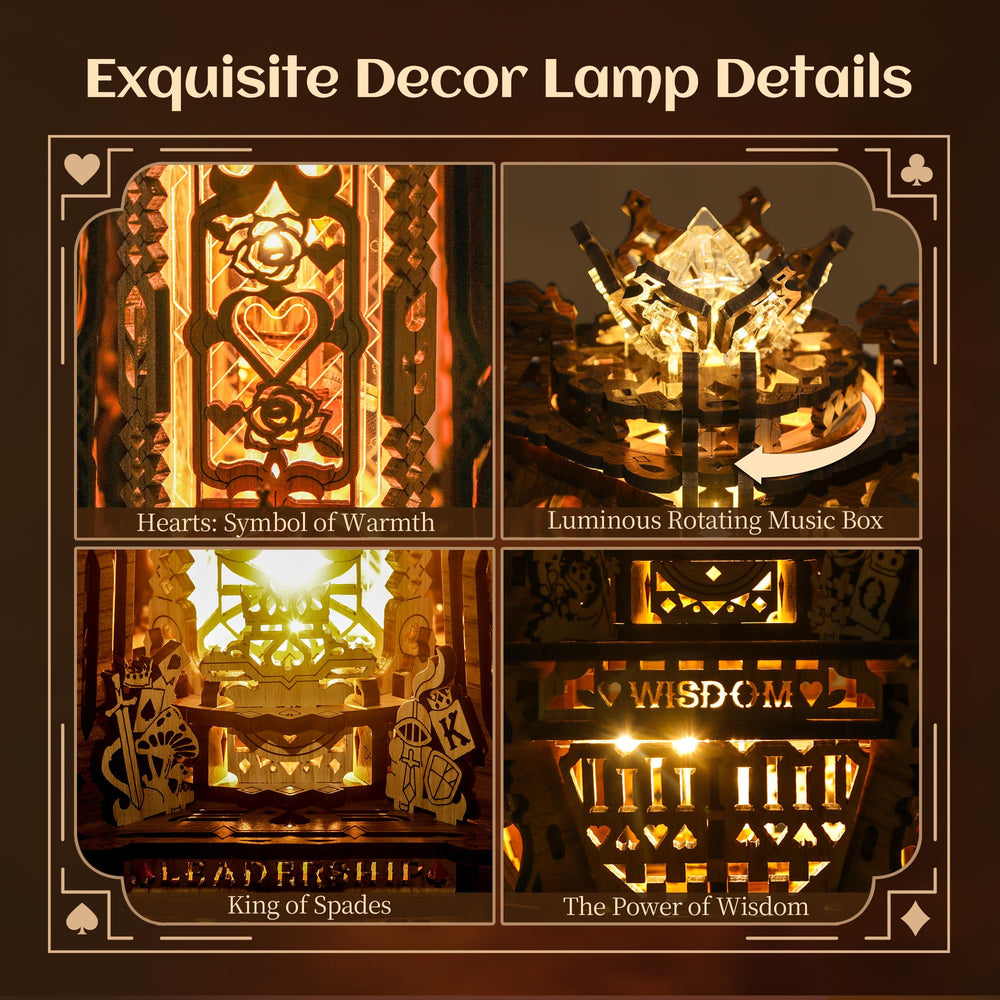 FUNPOLA wood puzzle lamp shows 181-piece assembly as a family project.