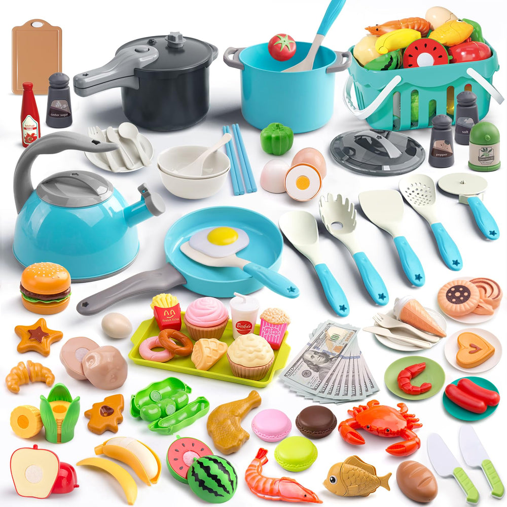 Funpynani turquoise pot image for imaginative cooking play and roleplay.