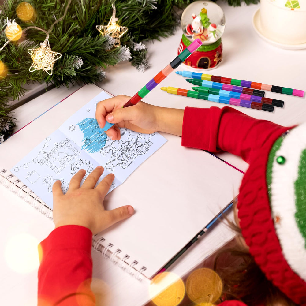 Funrous cheerful Christmas illustrations inspire kids while coloring.
