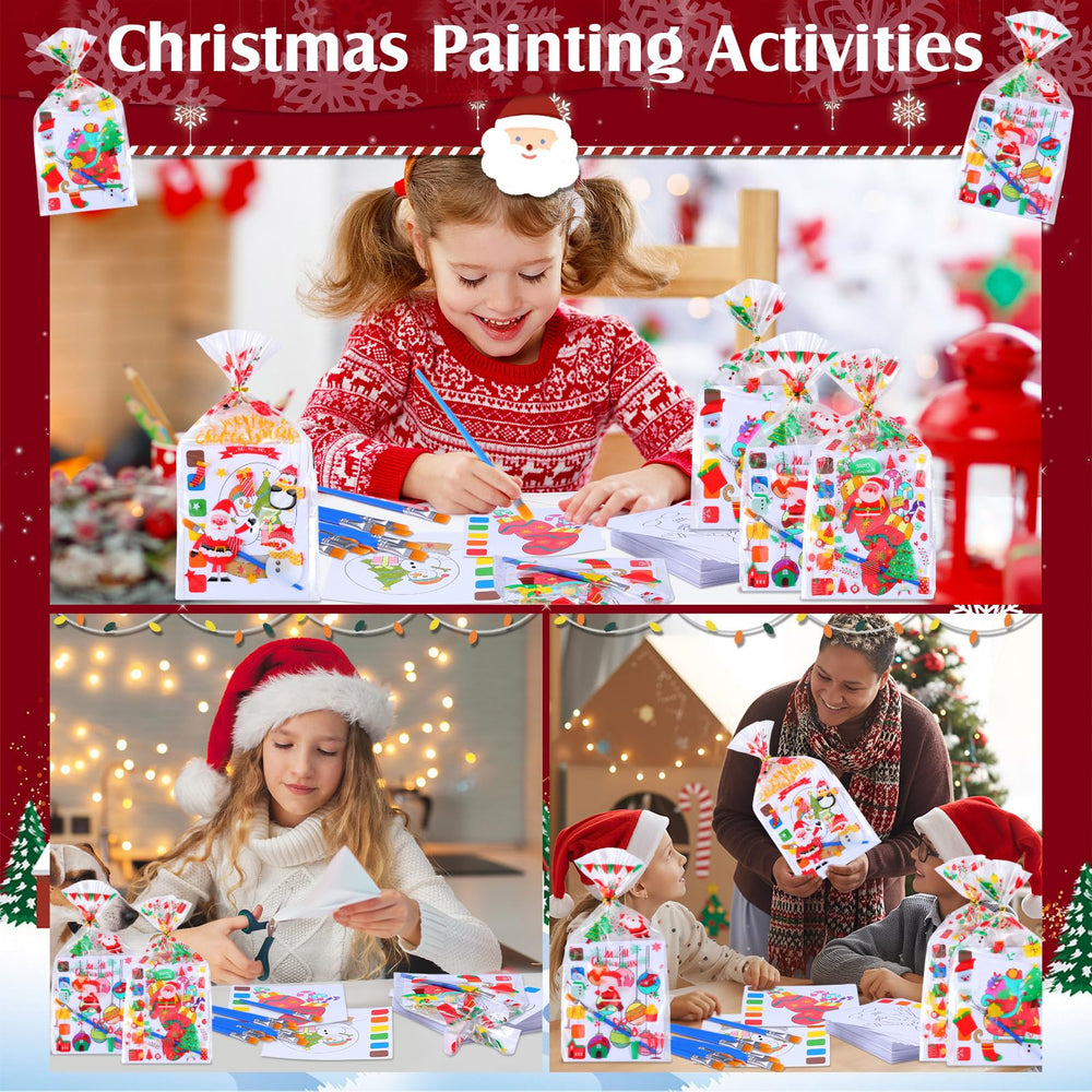 Funrous 32 Christmas designs on sheets inspire imaginative scenes.