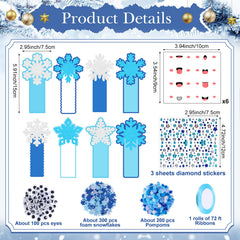 Funrous expression stickers add snowy features to bookmarks for creative flair.