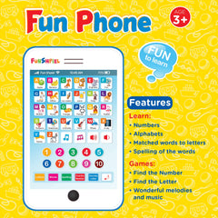 Funshpiel Kid Tablet compact design emphasizing kid-friendly portability and durability.