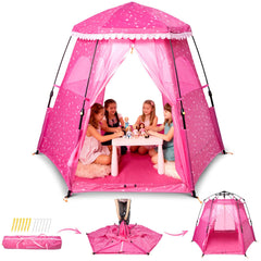 Funsland Princess Pop-up Play Tent setup in minutes for easy indoor fun.