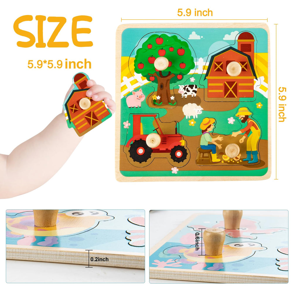 Funsland wooden blocks are large and durable for little hands.