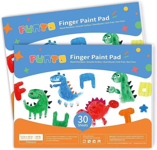 Funto finger paint pad 60 sheets, 12x16, ideal for mess-free indoor art.
