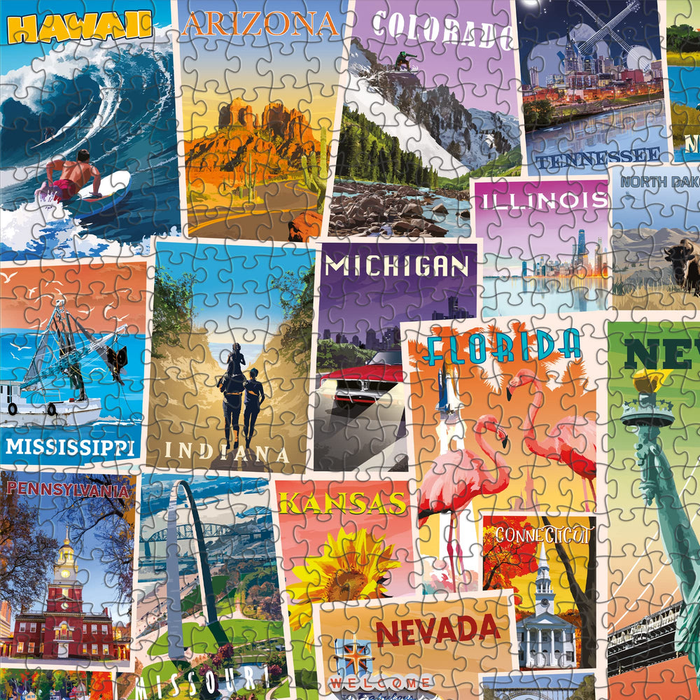 Funwares US States poster puzzle Grand Canyon sunset sparking adventure planning