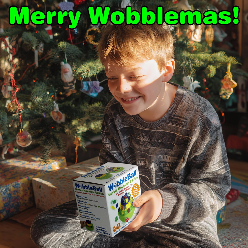 Funwares WobbleBall built-in storage keeps marbles organized.