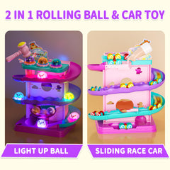 Funwee ball drop lights with glow on colorful tracks for sensory exploration