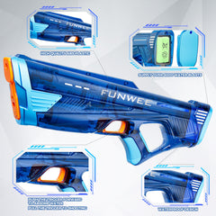 Funwee electric water gun fast reload design for quick relaunch during outdoor battles.