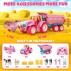 Funwee RC Farm Tractor durable ABS body and TPR tires endure play.
