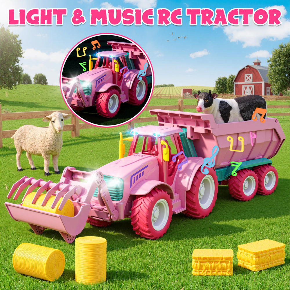 Funwee RC Farm Tractor remote 2.4GHz for smooth, interference-free control.