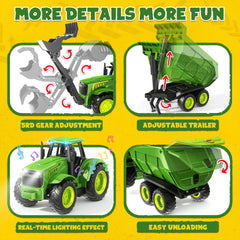 Funwee front loader green; great for interactive digging play.