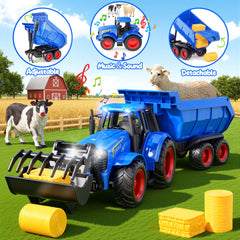 Funwee RC Tractor blue remote control for precise steering