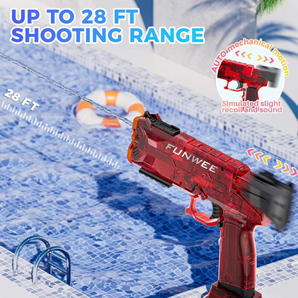 Funwee water gun with 500cc tanks for extended play sessions.