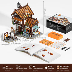 FUNWHOLE brick-city compatible design supports expanding medieval town setups