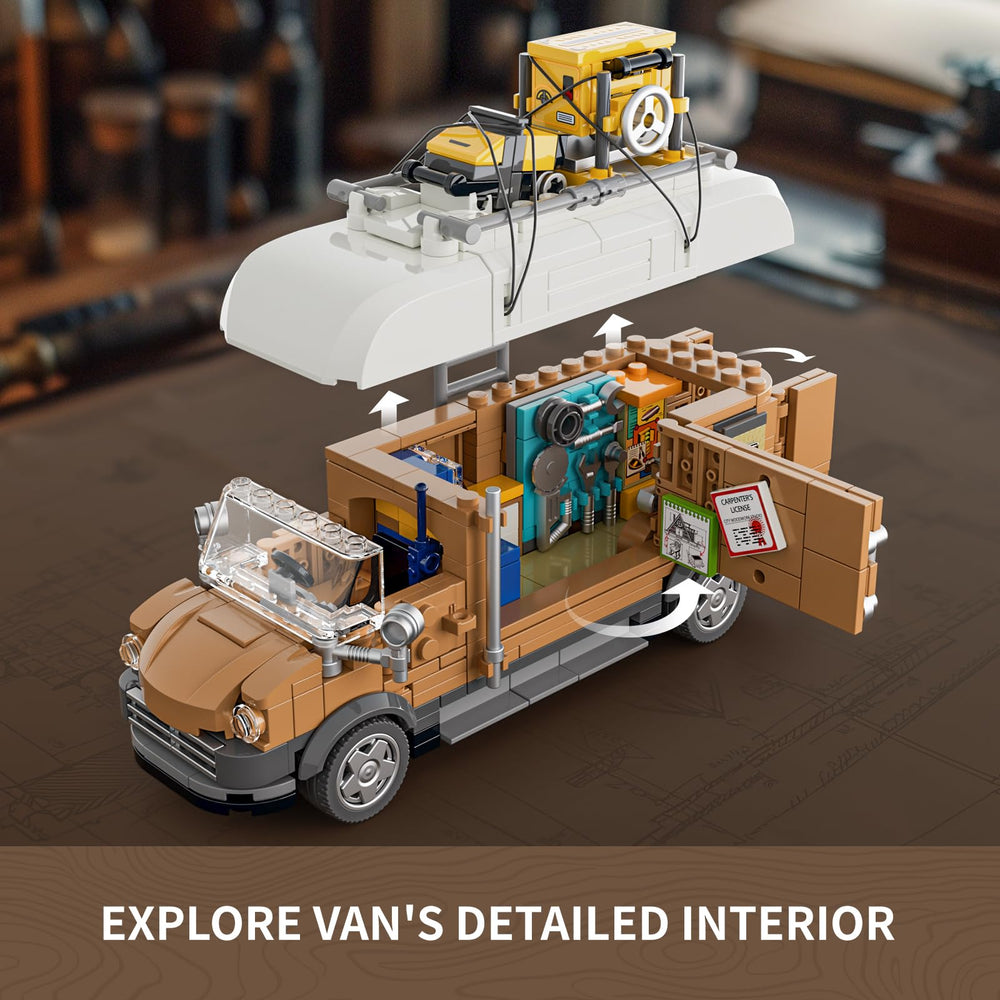 FUNWHOLE Carpentry Van roof light detail highlights craftsmanship and ambiance