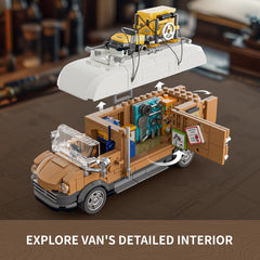 FUNWHOLE Carpentry Van roof light detail highlights craftsmanship and ambiance