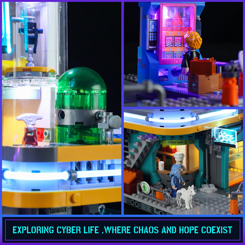FUNWHOLE Cyberpunk Mansion character hub includes hacker and mechanic figures.