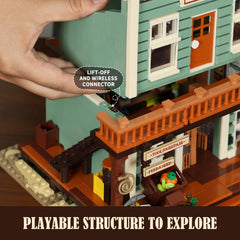FUNWHOLE Delivery Wagon and Signs add lively commerce ambiance to your town setup.