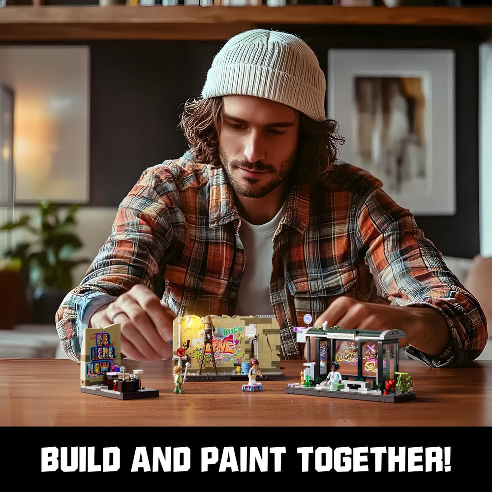 FUNWHOLE Graffiti Bus Stop flea-market module broadens display options for collectors