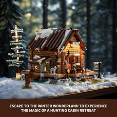 FUNWHOLE Hunting-Cabin minifigures Wyatt Brown with Spotty and a bear; storytelling potential.