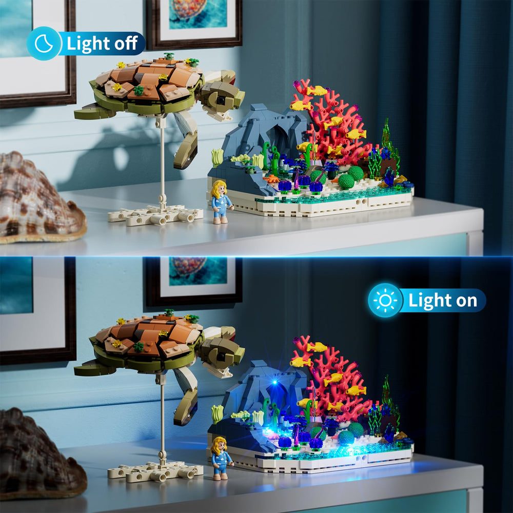 FUNWHOLE Reef-coral-plants LED illumination brightens underwater dioramas.