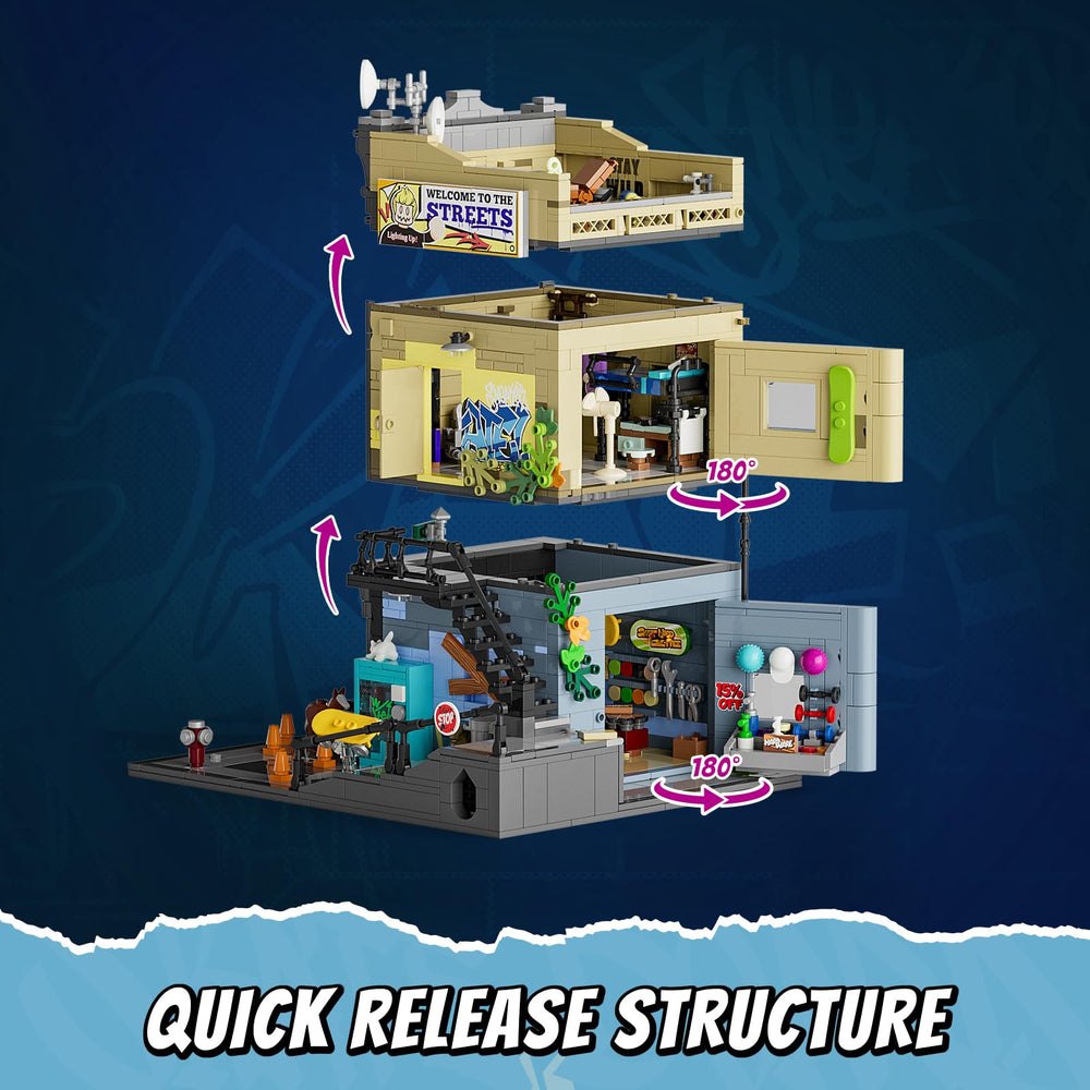 FUNWHOLE Two-and-a-half-story skate shop with curated interior layout.