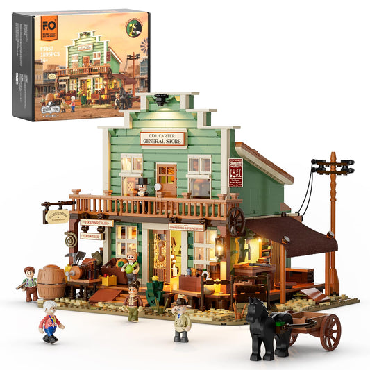 FUNWHOLE Western General Store Front showcases authentic Old West architecture for nostalgic display.
