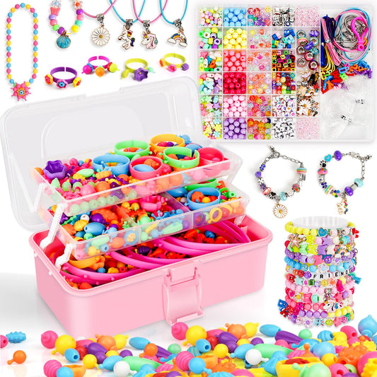 FUNZBO 1600-piece pop beads kit in full view, inspiring creative jewelry projects for kids.