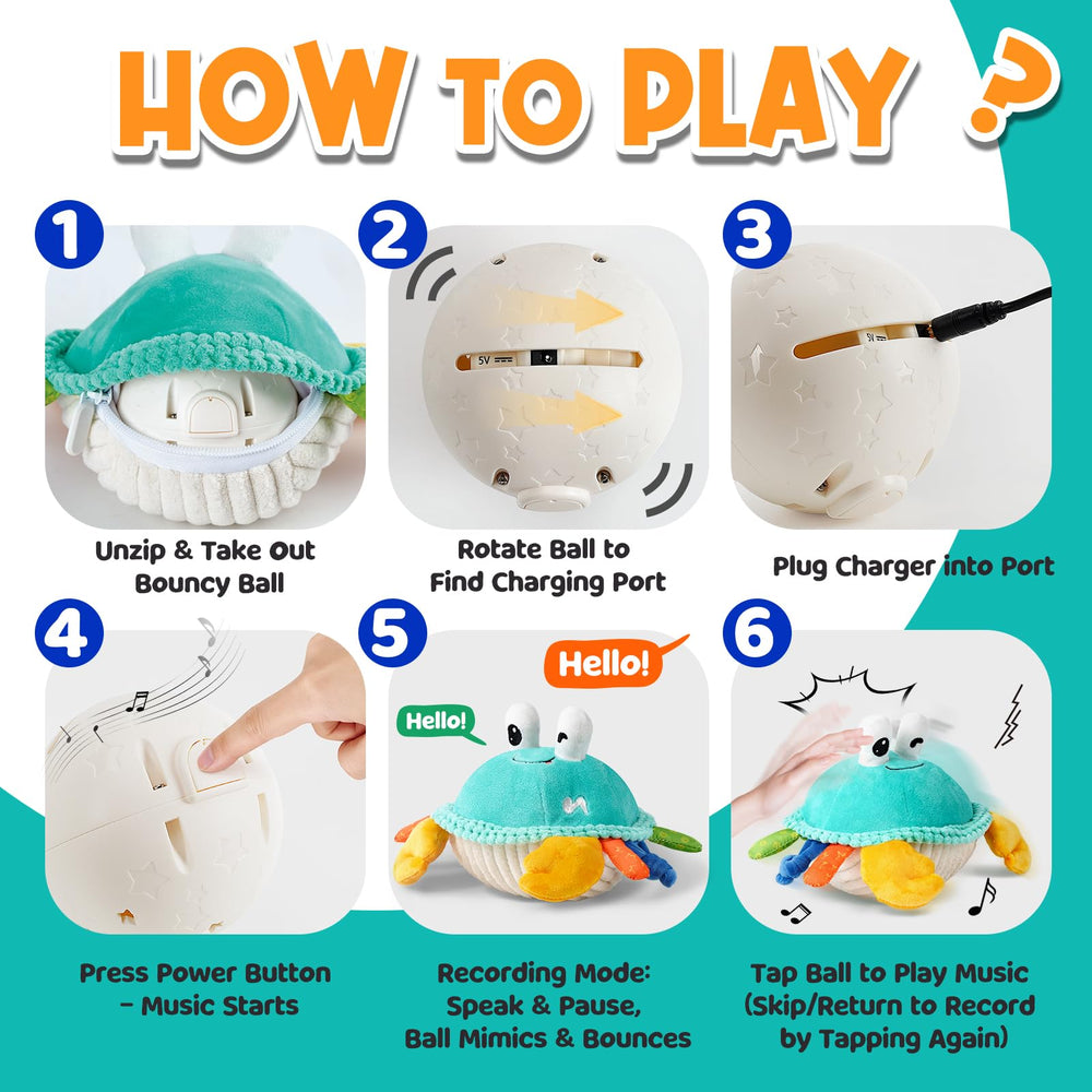 FUNZBO dynamic rocking and bouncing crab supports crawling and motor exploration.