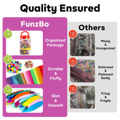 FUNZBO pompoms add soft texture and vibrant color to kid-friendly crafts.
