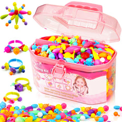 FUNZBO pop beads 650pcs pack showcases vibrant pieces for creative jewelry making.