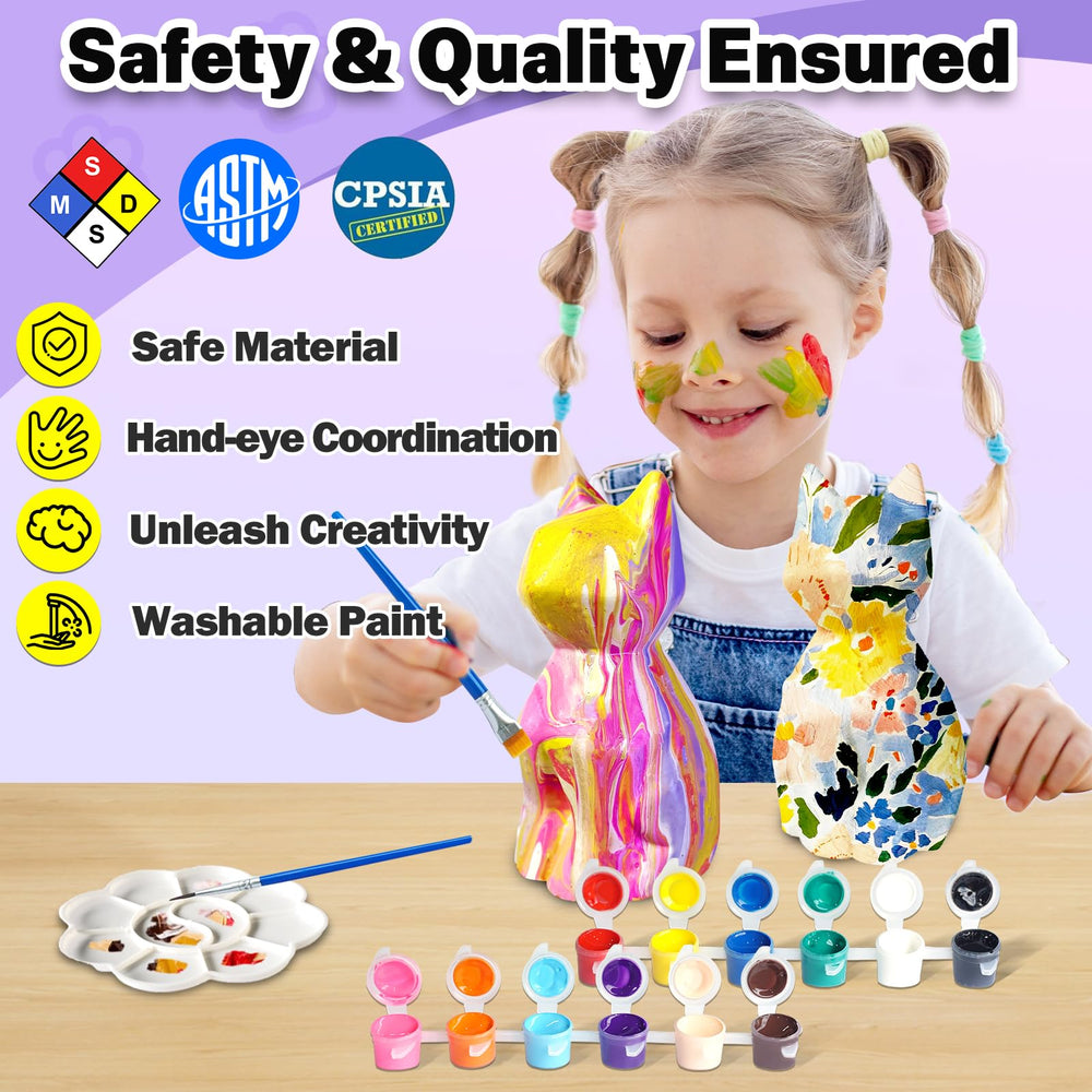 FUNZBO white cat lamps unpainted for personalized lighting