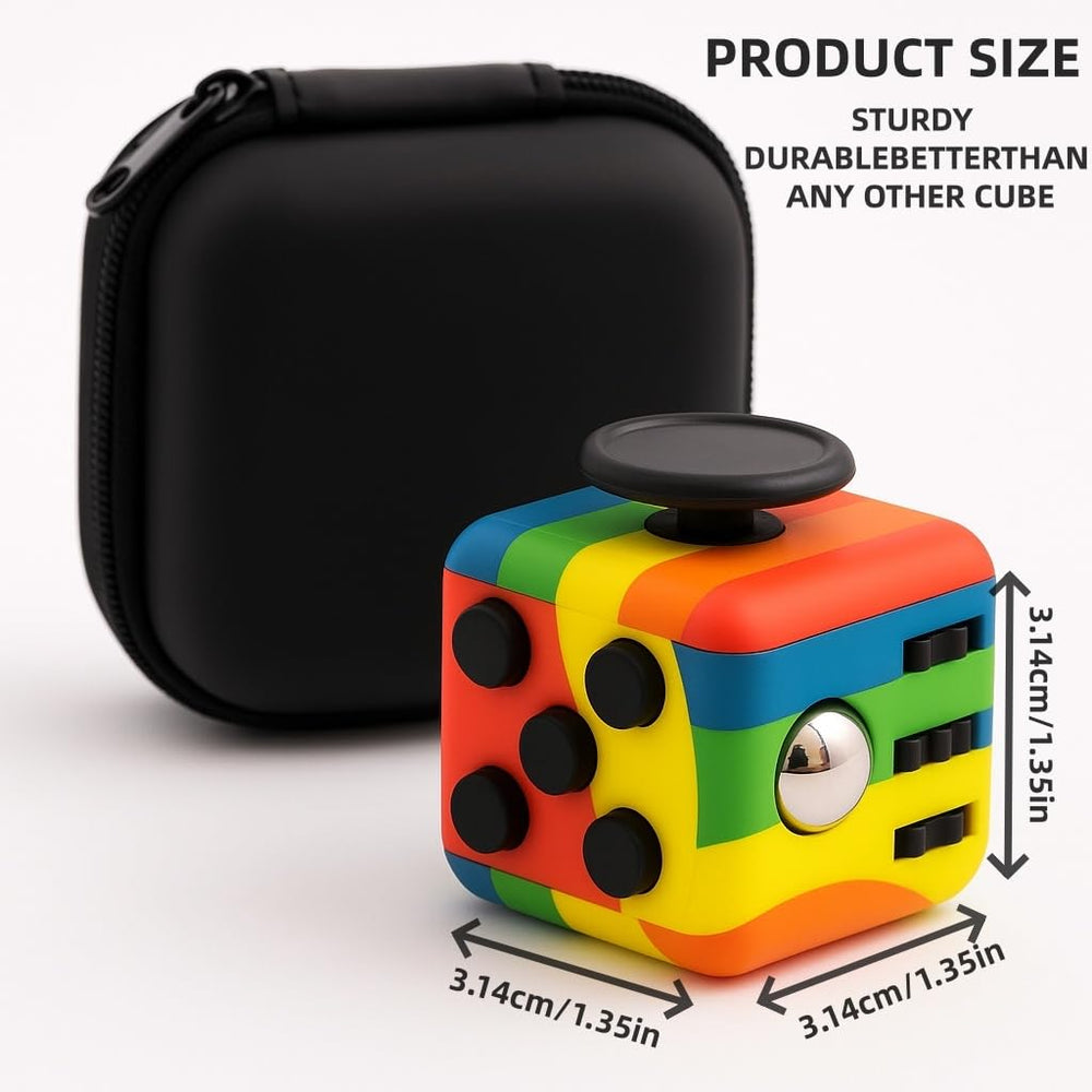 FUOOO 4-pack fidget cube six sides design; engages senses to improve focus.