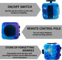 FUOOO fidget cube close-up buttons and switches; ideal for distraction management.