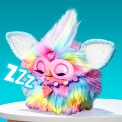 Furby Dance Party mode lights up sessions with music.