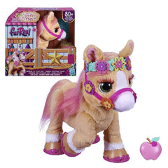 FurReal Cinnamon with apple accessory for feeding and grooming