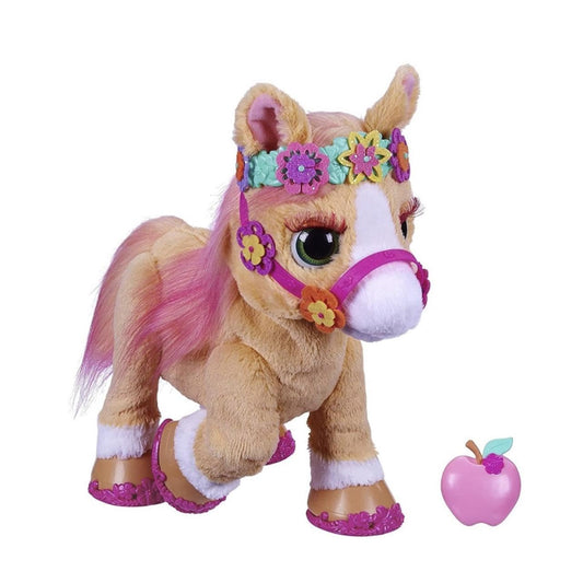 FurReal Cinnamon pony with flower crown for styling play