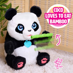 FurReal Coco drinking from included bottle to show nurturing play interaction