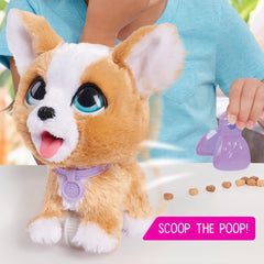 furReal Poop-A-Lots Corgi poop scoop supports clean-up pretend play.