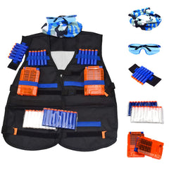 Fury Strike tactical vest front view showing extra ammo ready for Nerf battles.