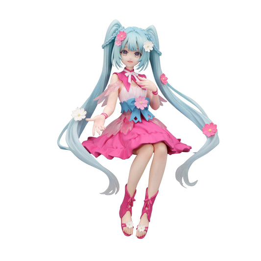 FURYU Hatsune Miku figure with Flower Fairy Cosmos on display for fans