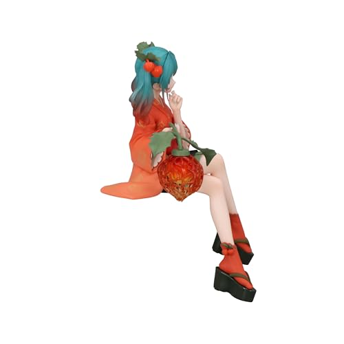 FuRyu Hatsune Miku Noodle Stopper Figure, close-up, showcases winter cherry accents.
