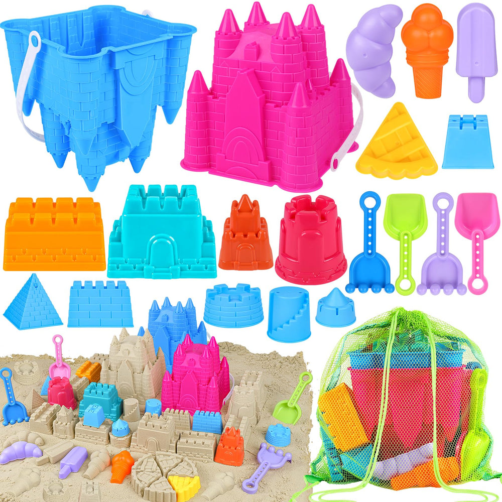 FUSPWEAO two castle buckets brighten the beach and inspire sturdy sand structures.
