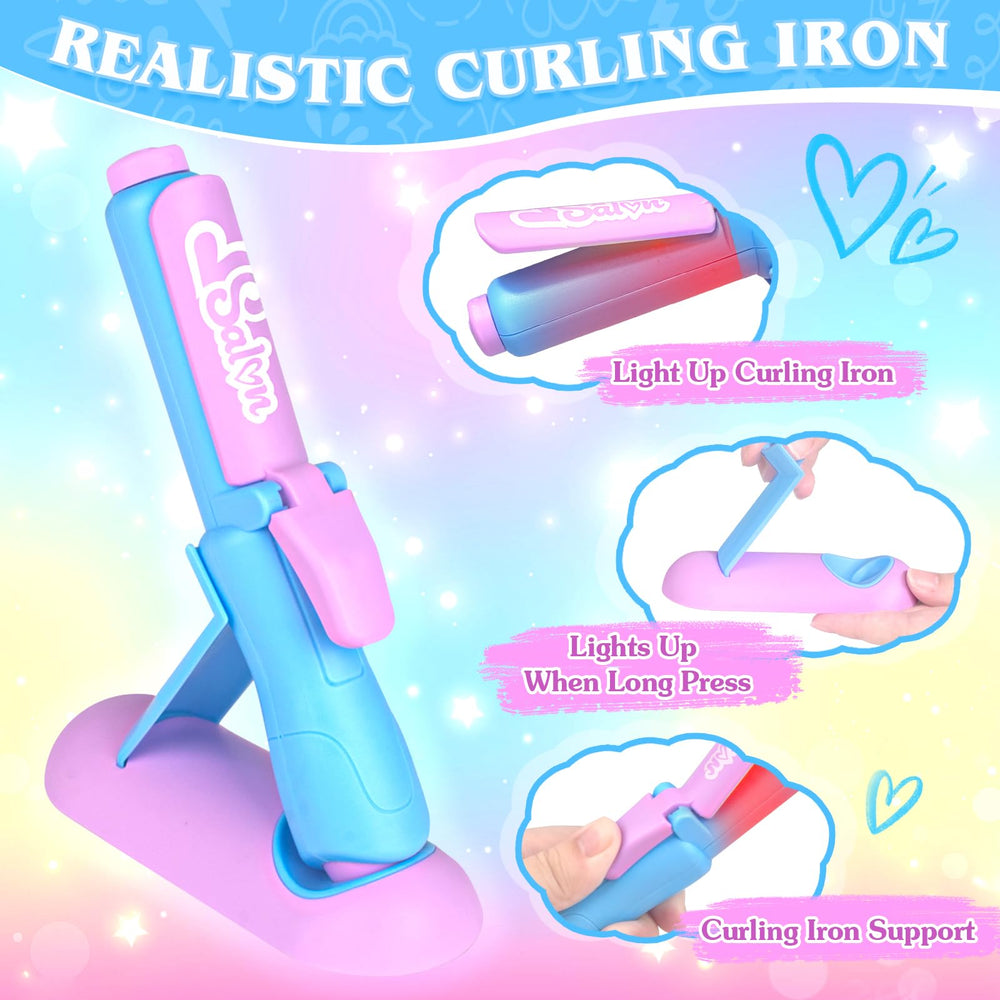 FUSPWEAO kid-safe straightener enables realistic styling pretend play